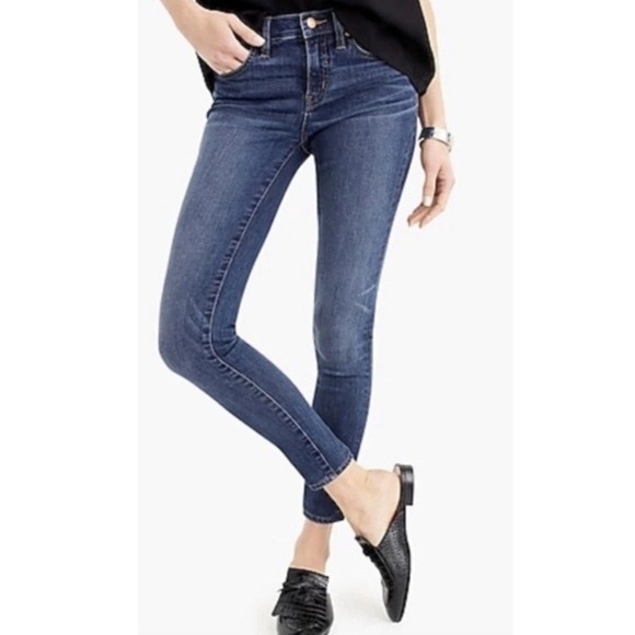 J. Crew Denim - J Crew Womens Blue Toothpick‎ Skinny Ankle Mid Rise Medium Wash Jeans Size 30